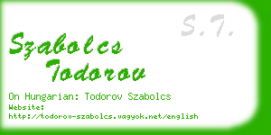 szabolcs todorov business card